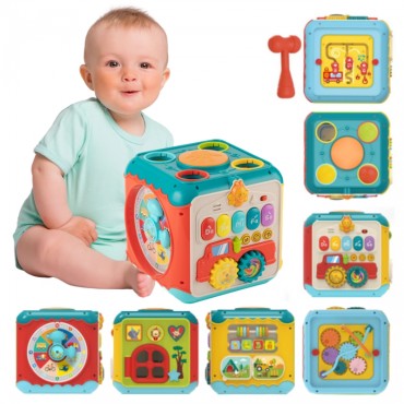 WOOPIE BABY daugiafunkcis Montessori veiklos kubas 6 viename – 18 m+
