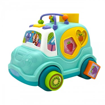 WOOPIE BABY Interaktyvus Montessori muzikinis automobilių rūšiuoklis mėlynas