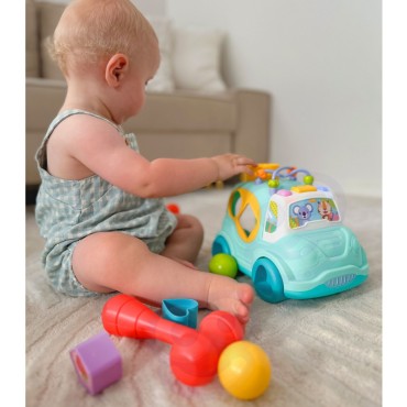 WOOPIE BABY Interaktyvus Montessori muzikinis automobilių rūšiuoklis mėlynas