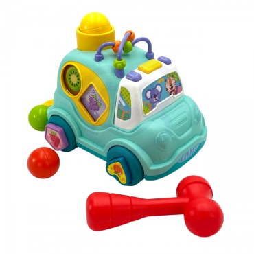 WOOPIE BABY Interaktyvus Montessori muzikinis automobilių rūšiuoklis mėlynas