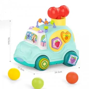 WOOPIE BABY Interaktyvus Montessori muzikinis automobilių rūšiuoklis mėlynas
