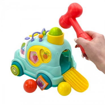 WOOPIE BABY Interaktyvus Montessori muzikinis automobilių rūšiuoklis mėlynas