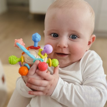 WOOPIE BABY minkštas barškutis 2 viename dantukų jutimo žaislas kūdikiams 0 m+
