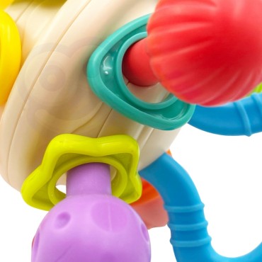 WOOPIE BABY minkštas barškutis 2 viename dantukų jutimo žaislas kūdikiams 0 m+