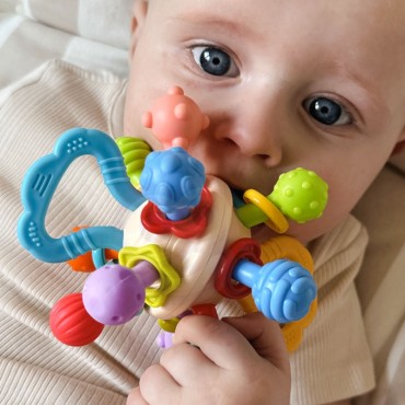 WOOPIE BABY minkštas barškutis 2 viename dantukų jutimo žaislas kūdikiams 0 m+
