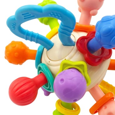 WOOPIE BABY minkštas barškutis 2 viename dantukų jutimo žaislas kūdikiams 0 m+