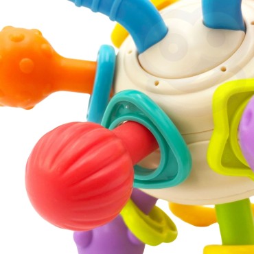 WOOPIE BABY minkštas barškutis 2 viename dantukų jutimo žaislas kūdikiams 0 m+