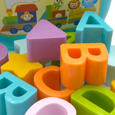 WOOPIE BABY rūšiuotojas 2 viename krūtinės lagaminas + mokomasi abėcėlės ir formų