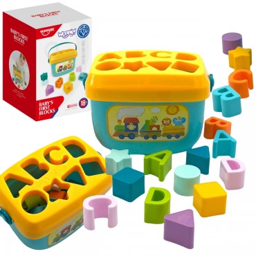 WOOPIE BABY rūšiuotojas 2 viename krūtinės lagaminas + mokomasi abėcėlės ir formų