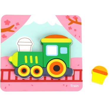 WOOPIE GREEN Mediniai galvosūkių blokai Transporto priemonės Montessori FSC