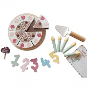 TOOKY TOY Medinis gimtadienio tortas su žvakutėmis Ropės