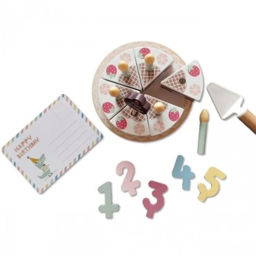 TOOKY TOY Medinis gimtadienio tortas su žvakutėmis Ropės