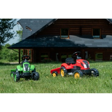 FALK Country Farmer pedalinis traktorius su priekaba žalias 2-5 metų amžiaus