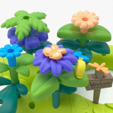 WOOPIE Montessori Magic Garden statybiniai blokeliai XXL 93 vnt.