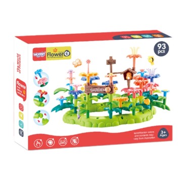 WOOPIE Montessori Magic Garden statybiniai blokeliai XXL 93 vnt.