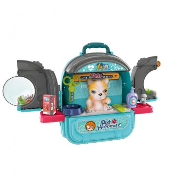 WOOPIE Little Vet rinkinys 3in1 šunų namelis kuprinėje