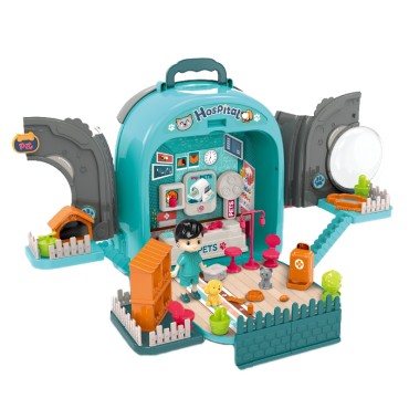 WOOPIE Little Vet rinkinys 3in1 šunų namelis kuprinėje