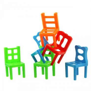 WOOPIE arkadinis žaidimas Balancing Chairs Puzzle Stacks3+
