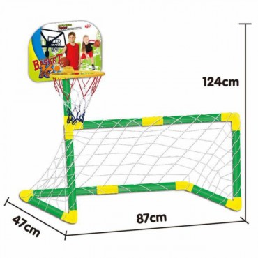 WOOPIE 2in1 rinkinys krepšinio futbolo įvartis + kamuoliai