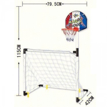 WOOPIE 2in1 rinkinys krepšinio futbolo įvartis + kamuoliai