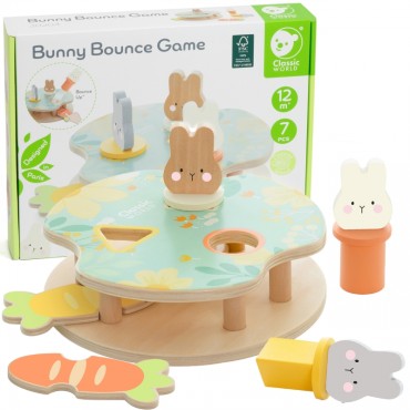 Žaidimas CLASSIC WORLD Wooden Pop Up Bunnies 12m+