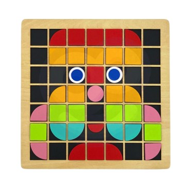TOOKY TOY medinė mozaikinė Montessori dėlionė