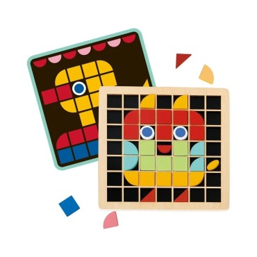 TOOKY TOY medinė mozaikinė Montessori dėlionė