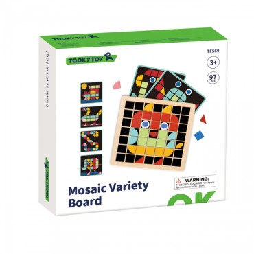TOOKY TOY medinė mozaikinė Montessori dėlionė