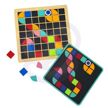TOOKY TOY medinė mozaikinė Montessori dėlionė