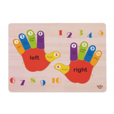 TOOKY TOY Mokomoji medinė dėlionė, mokanti skaičiuoti ir spalvas