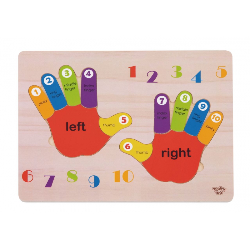 TOOKY TOY Mokomoji medinė dėlionė, mokanti skaičiuoti ir spalvas