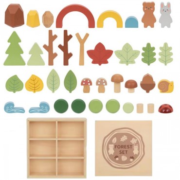TOOKY TOY Miško rinkinys dėlionės plytų figūrėlės