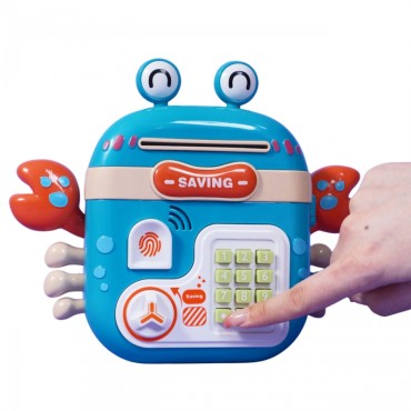 WOOPIE elektroninis Piggy Bank Safe Pin bankomato prieigos kodas Krab Kuprinė Mėlyna