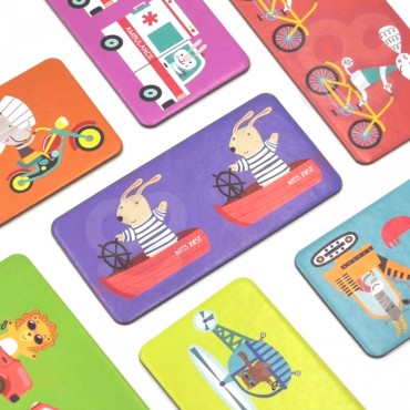 WOOPIE Mokomasis žaidimas Transporto gyvūnai Dėlionės Domino Montessori