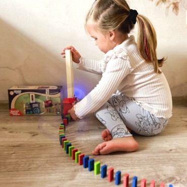 WOOPIE elektrinis traukinio lokomotyvas Domino blokams