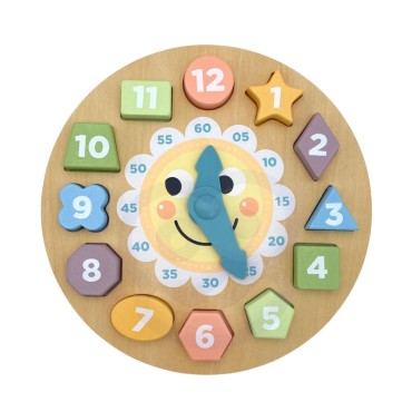 TOOKY TOY Laikrodis Medinis lavinantis žaislas Mokymosi laiko formos