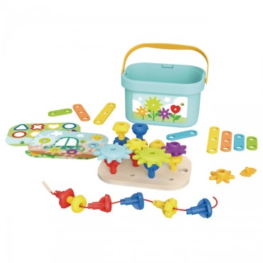 TOOKY TOY Montessori galvosūkių kaiščiai dėžutės sriegiuose