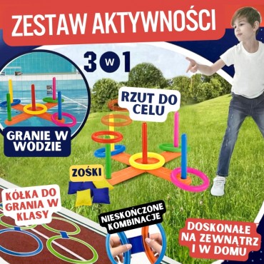 WOOPIE 3in1 Serso rinkinys Hopscotch Cornhole mėtymo krepšiai į taikinį