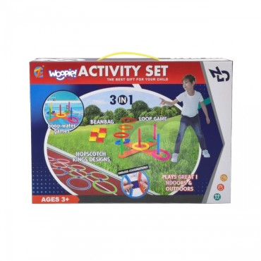 WOOPIE 3in1 Serso rinkinys Hopscotch Cornhole mėtymo krepšiai į taikinį