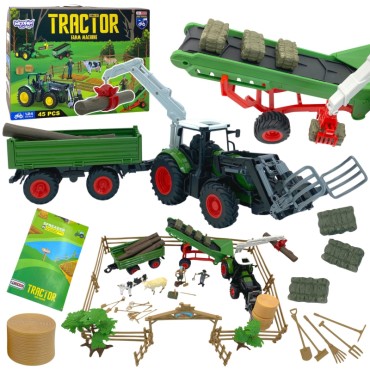 WOOPIE žemės ūkio mašinų rinkinys Traktorių traktorių ferma Mini Farm Village Farmers