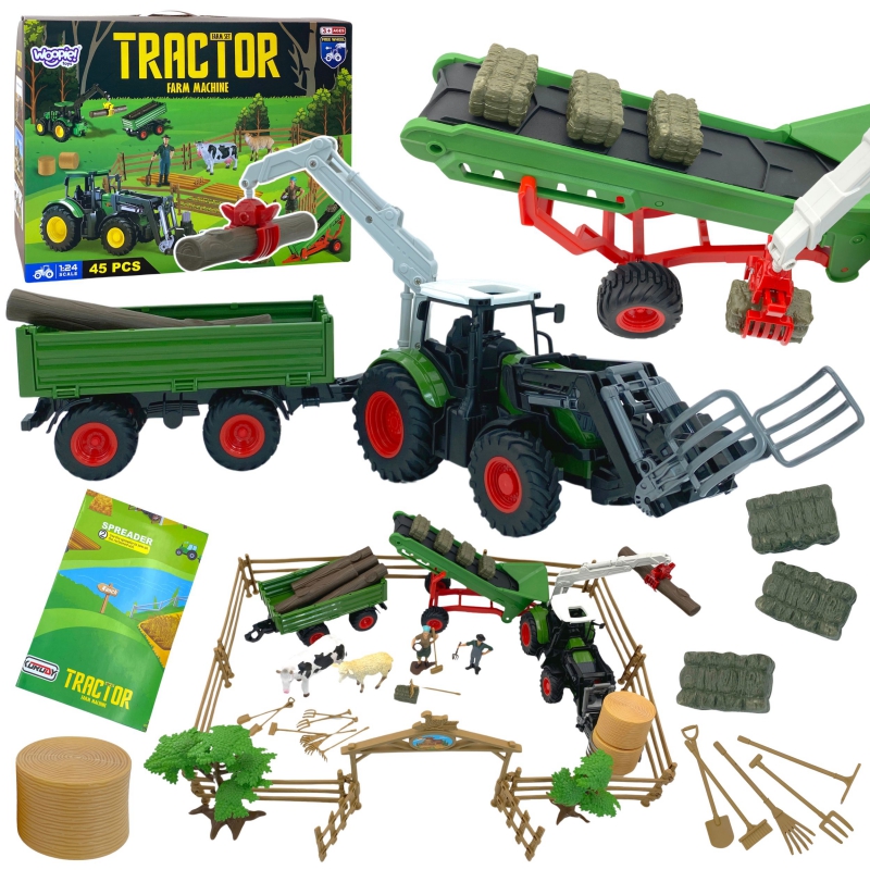 WOOPIE žemės ūkio mašinų rinkinys Traktorių traktorių ferma Mini Farm Village Farmers