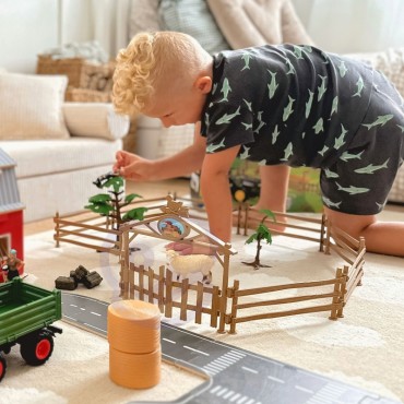 WOOPIE žemės ūkio mašinų rinkinys Traktorių traktorių ferma Mini Farm Village Farmers