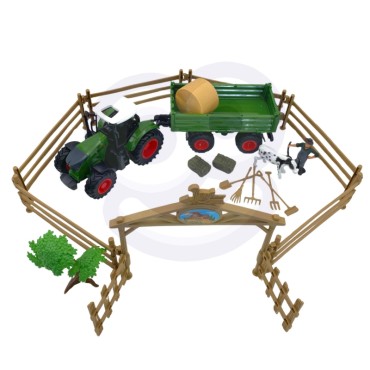 WOOPIE rinkinys mini ūkio traktorius Gyvūnai Settlement Farmer Tools