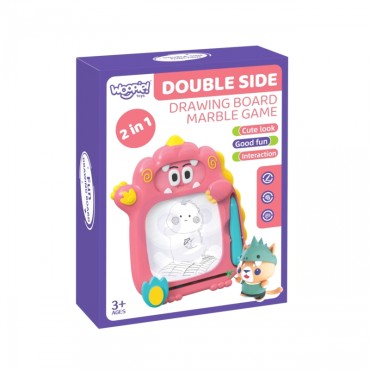 WOOPIE Znikopis magnetinė lenta 2in1 arkadinis žaidimas Pinball Flipper Pink