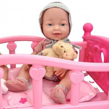 WOOPIE ROYAL lėlė kūdikiui, 36 cm, su meškiuku, maitinimo priedai