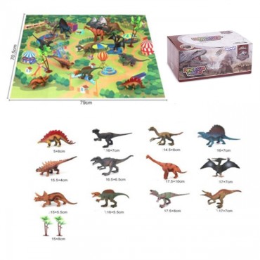 WOOPIE XL dydžio dinozaurų figūrėlių rinkinys + kilimėlis