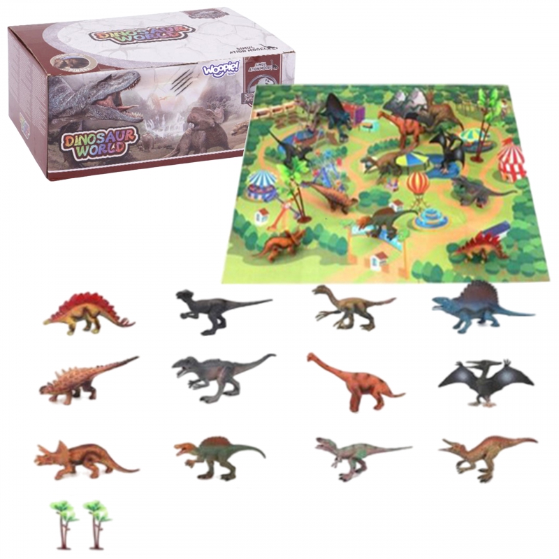WOOPIE XL dydžio dinozaurų figūrėlių rinkinys + kilimėlis