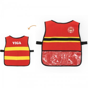 VIGA rinkinys Little Firefighter Liemenė + Mediniai aksesuarai 8 vnt.