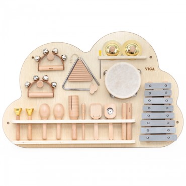 VIGA medinės muzikinės lentos rinkinys iš 12 mušamųjų instrumentų