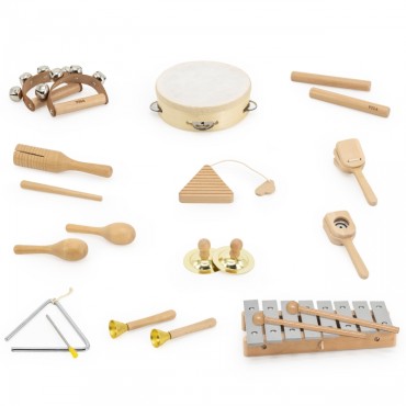 VIGA medinės muzikinės lentos rinkinys iš 12 mušamųjų instrumentų